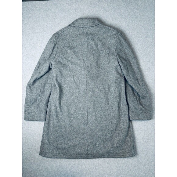 Zero King Men’s Gray Wool Dress Coat Jacket Size 40 - Vintage Wood Buttons Lined - Picture 4 of 14